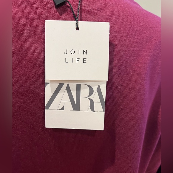 Zara Kids Maroon Bow Detail & Puff Arm Sleeve Sweater Size 13-14 NWT - Picture 6 of 9